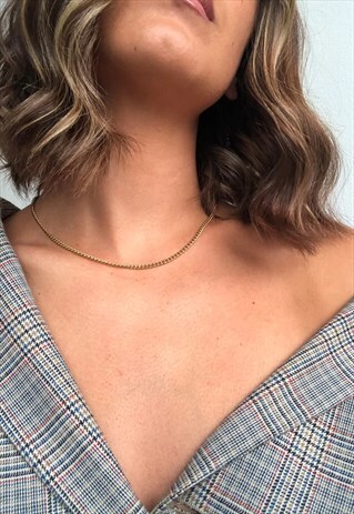 18" 3MM CURB NECKLACE CHAIN - GOLD