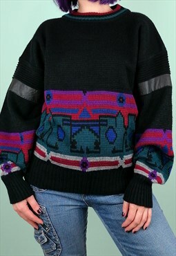 MICHAEL GERALD Vintage 80's Unisex Retro Pattern Sweater