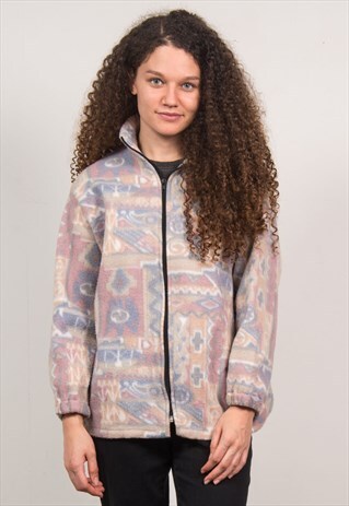 90'S ABSTRACT FLEECE JACKET