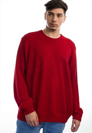 VINTAGE POLO RALPH LAUREN LOGO SWEATER JUMPER 90S XXL 23.9