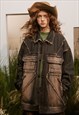 VINTAGE WASH DENIM JACKET BLEACHED JEAN VARSITY RIPPED COAT