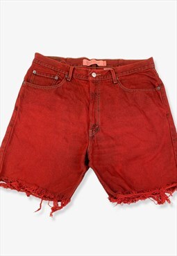 Vintage levi's 505 denim shorts over-dye red w36 BV14345