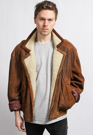 VINTAGE SUEDE SHERPA JACKET