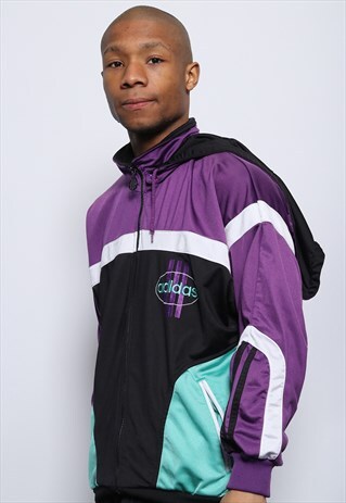 VINTAGE ADIDAS LOGO TRACK TOP JACKET PURPLE