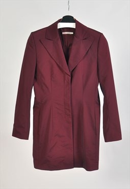 Vintage 00s maxi blazer jacket in maroon