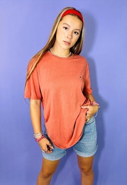 Vintage 90s Tommy Hilfiger Embroidered Flag T-Shirt