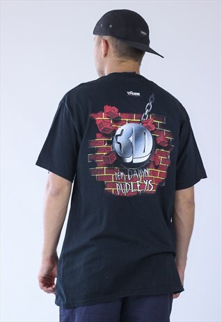 90S VINTAGE MENS WWE 3D DUDLEY BIG LOGO T-SHIRT