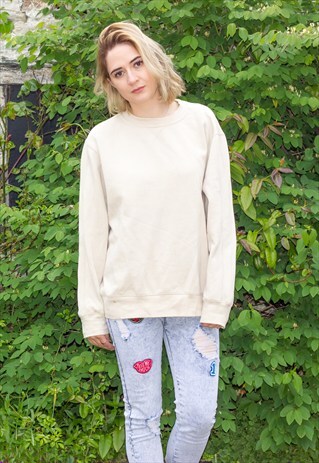 VINTAGE NUDE COLOUR OVERSIZED SWEATSHIRT