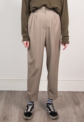 VINTAGE 90'S HIGH WAIST SMART TAPERED TROUSERS