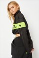 SKINNYDIP LONDON REALITY SUCKS HALF ZIP SWEATSHIRT IN BLACK