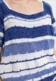 VINTAGE SWEATER TOP BLUE CHUNKY KNITWEAR 90S
