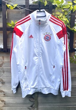 Adidas Bayern Munich white & red tracksuit jacket small 