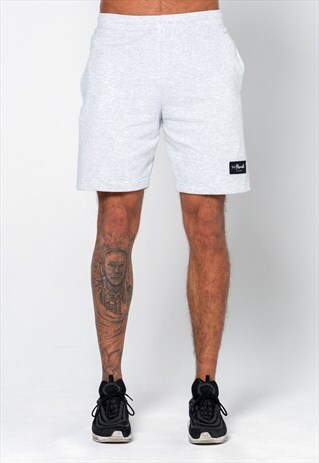 54 FLORAL JERSEY LOUNGE JOGGER SHORTS - GREY