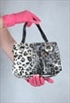 VINTAGE Y2K OLD LEATHER STYLE SMALL PURSE IN LEOPARD BLACK 