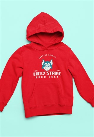 CAT THUNDER WOLF LUCKY HARD STRIKE RED HOODIE RETRO