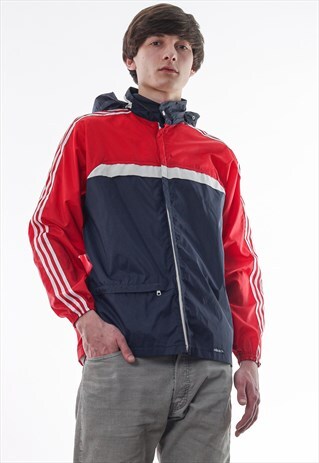 VINTAGE ADIDAS ORIGINALS VENTEX SHELL RAINCOAT 80S RED BLUE