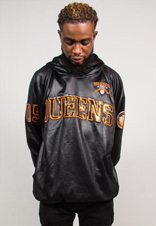 90'S VINTAGE CLASSIC FUBU BLACK SPORTS HOODIE JUMPER