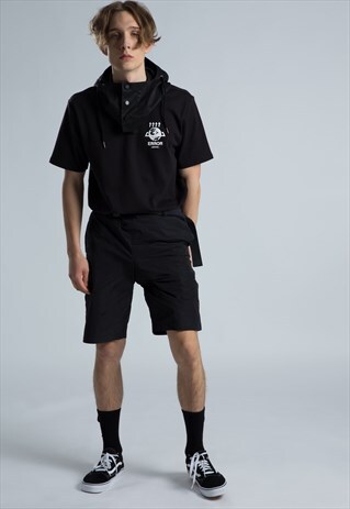 WATER REPELLENT NYLON SHORTS - BLACK / BLACK