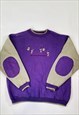 Vintage Animal Embroidered Size XL Sweatshirt in Purple