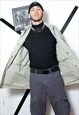 80S VINTAGE 90S GRUNGE POCKET CARGO UTILITY KHAKI JACKET