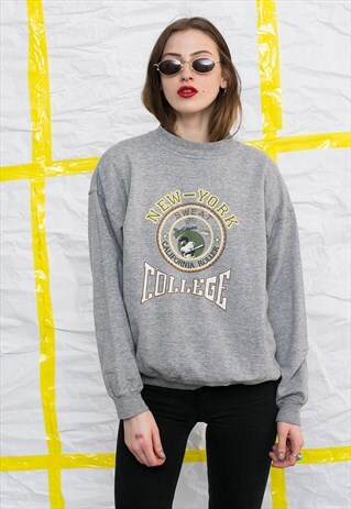 GREY CLASSIC BASEBALL SPORTS SWEATSHIRT