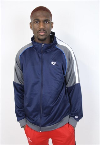 VINTAGE 90'S ARENA NAVY SPORTS JACKET