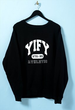 Yify College Athletic Black Vintage Sweatshirt L