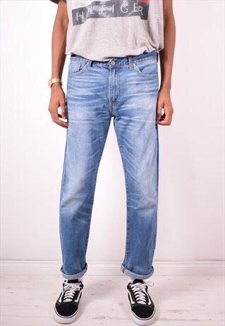 LEVI'S 504 MENS VINTAGE JEANS W34 L32 BLUE 90S