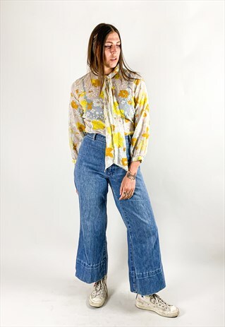 SHEER PETAL PUSSYBOW BLOUSE