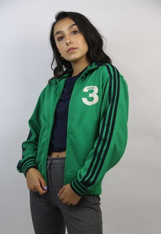 VINTAGE ADIDAS 90'S GREEN PRINT JACKET