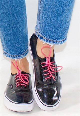 LIKE NEW BLACK GLITTER VANS UK 7