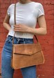Vintage Brown Leather Cross Body Bag / Clutch Bag