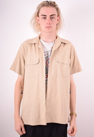 CARHARTT MENS VINTAGE SHIRT MEDIUM BEIGE 90S
