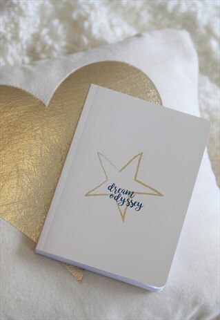 DREAM ODYSSEY GOLD STAR POCKET SIZED A6 NOTEBOOK IN BEIGE