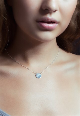 CIRCLE DISC NECKLACE STERLING SILVER