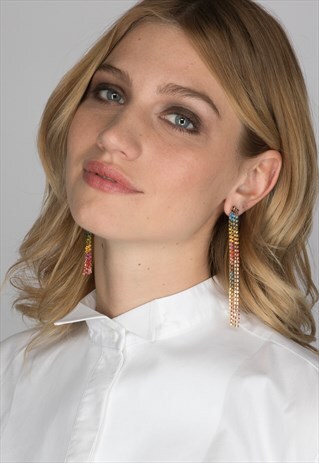 MULTICOLOURED STRANDS EARRINGS