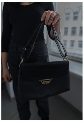VINTAGE 70'S BLACK BAG
