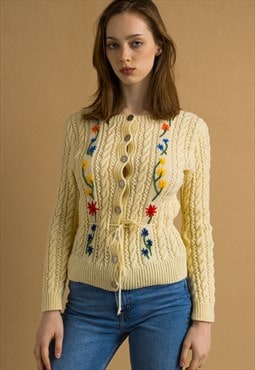 REVIVAL Cardigan PopCorn Embroidered Knitted Jacket 6930