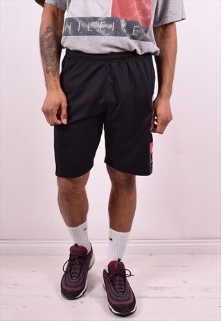 LOTTO MENS VINTAGE SHORTS W32 BLACK 90'S