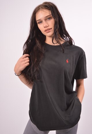 VINTAGE POLO RALPH LAUREN T-SHIRT TOP LOOSE FIT BLACK