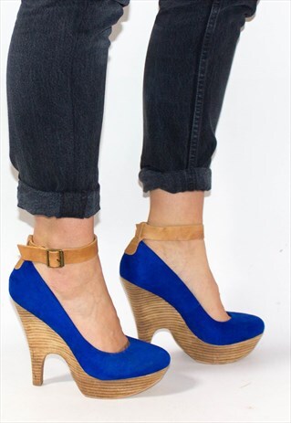 NEW ELECTRIC BLUE PLATFORM HEELS