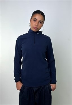 Navy Blue y2ks NIKE Thermo Embroidered Swoosh Fleece Jacket