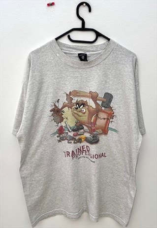 Vintage Taz devil Warner bros grey T-shirt XL 