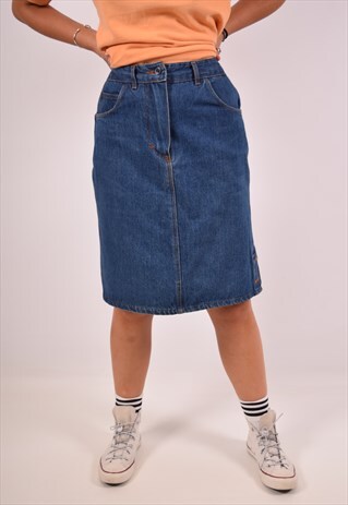 VINTAGE VALENTINO DENIM SKIRT BLUE