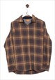 Vintge  Joe Fresh Flannel Shirt Checkered Pattern Brown/Chec