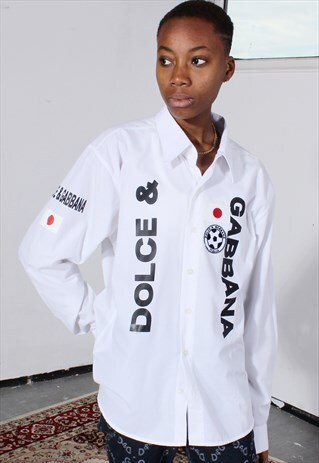 VINTAGE DOLCE & GABBANA WHITE AND BLACK SHIRT