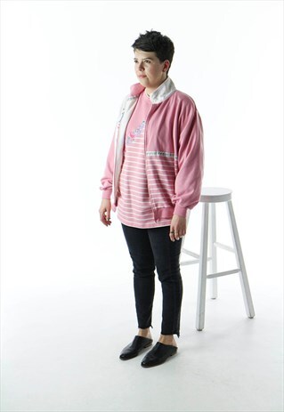PASTEL COLOR BLOCK JACKET / 90S PINK FLORAL JACKET