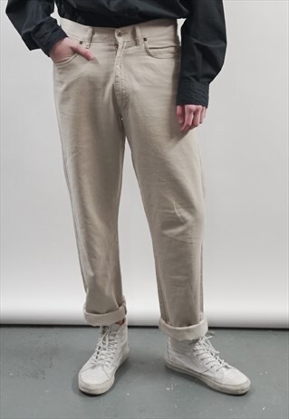 VINTAGE 90'S MOSCHINO BEIGE JEANS