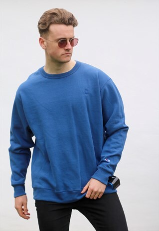 CHAMPION USA MINIMALIST GLAUCOUS BLUE SWEATSHIRT