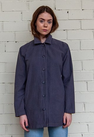 VINTAGE RETRO GREY WARM SHIRT JACKET